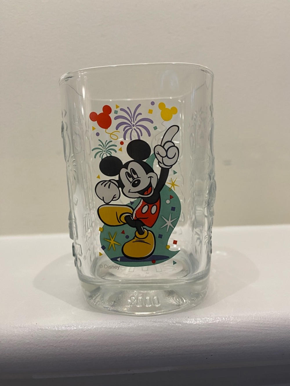2000 Millennium Walt Disney World McDonald Glass Tumbler Mickey Mouse